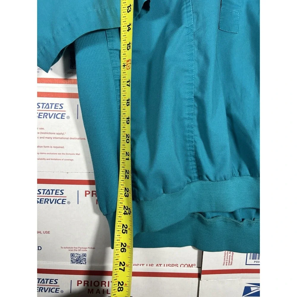 Vintage 70s 80s Members Only Polo Big 2X Shirt‎ Teal Green Banded Bottom Disco - Picture 7 of 8